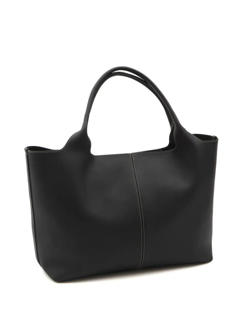 Black Medium Leather Tote 3