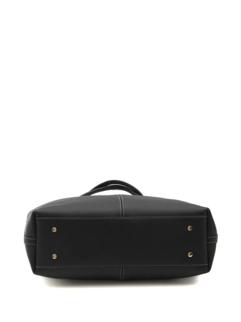 Black Medium Leather Tote 4