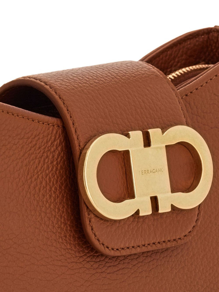 Brown Double Gancini mini Shoulder Bag 2
