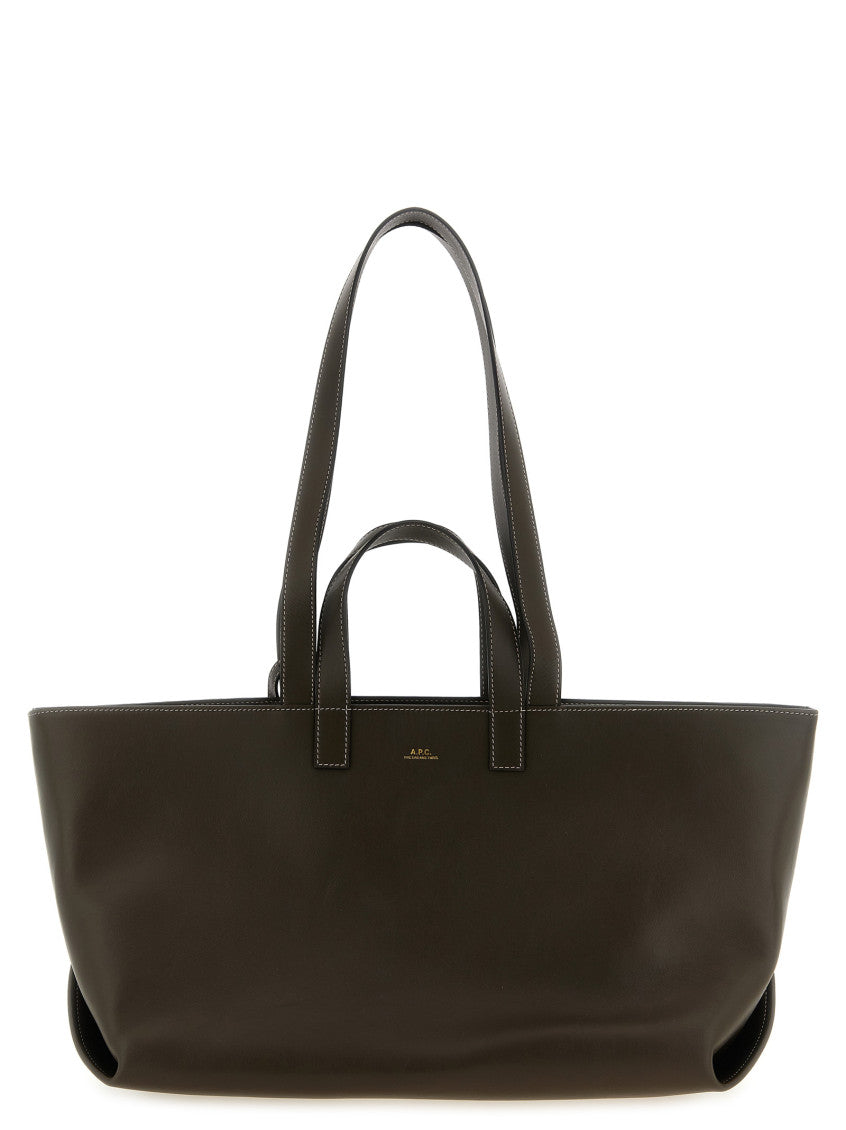 Brown Le Drummer Top Zip Large Tote 1