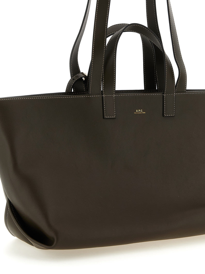 Brown Le Drummer Top Zip Large Tote 3