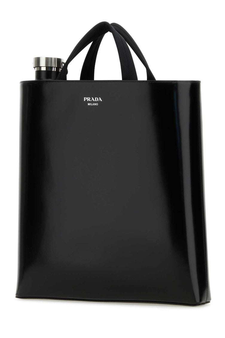 Black Leather Tote Bag 2