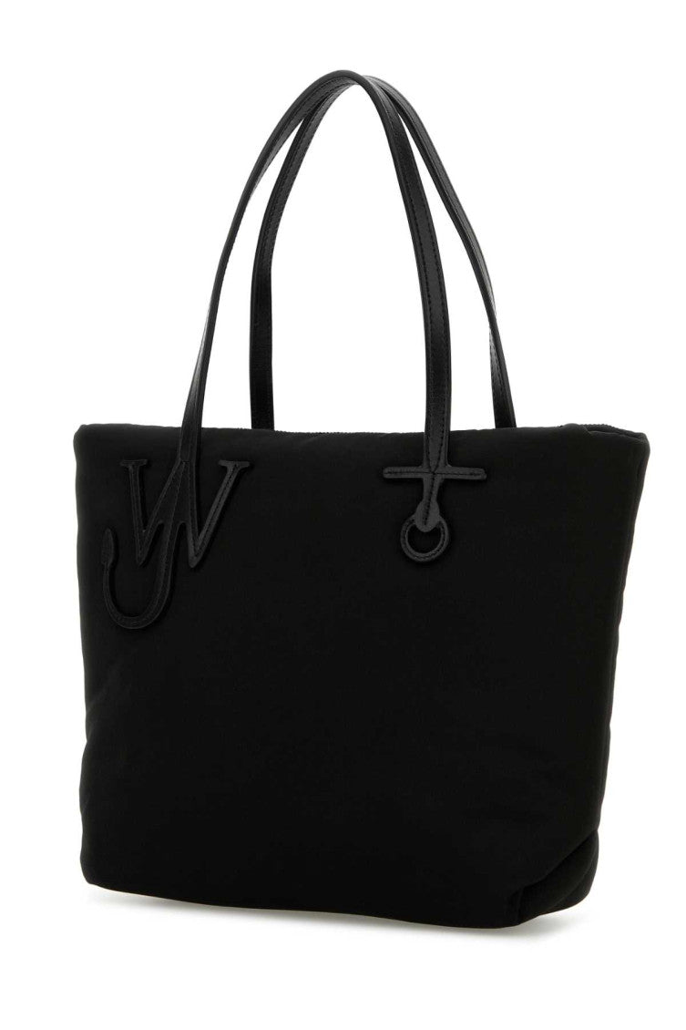 Black Puffy Anchor Top Zip Tote 2
