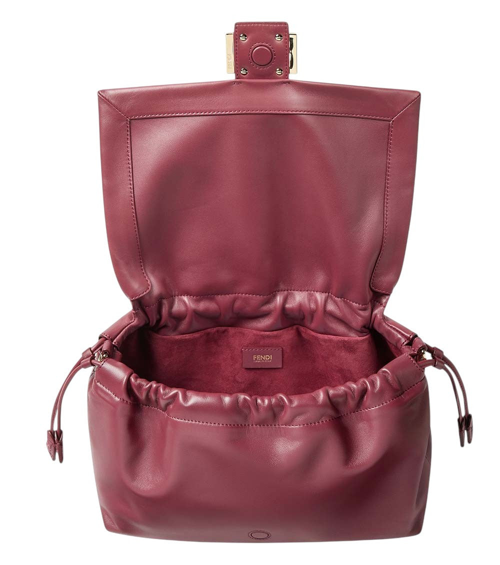 Red Baguette Soft Large Shoulder Bag 4