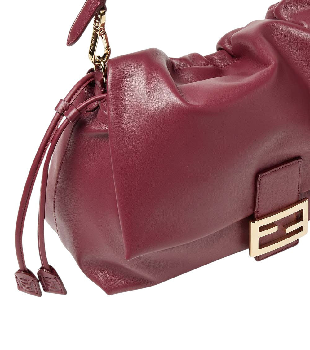 Red Baguette Soft Large Shoulder Bag 5