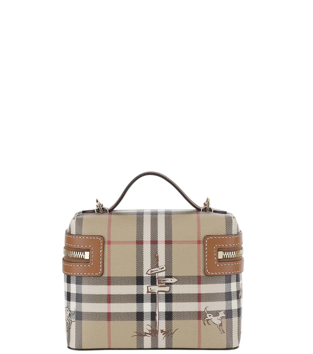 Beige Check Mates Vanity Mini Crossbody Bag 3