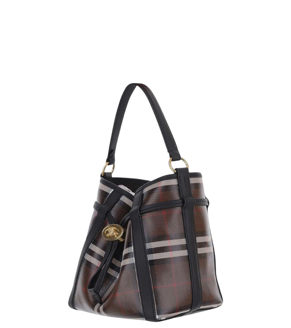 Brown Check Mini Bucket Bag 2