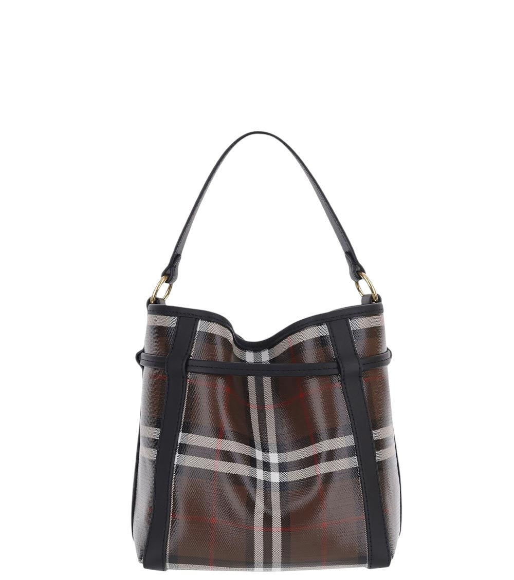 Brown Check Mini Bucket Bag 3