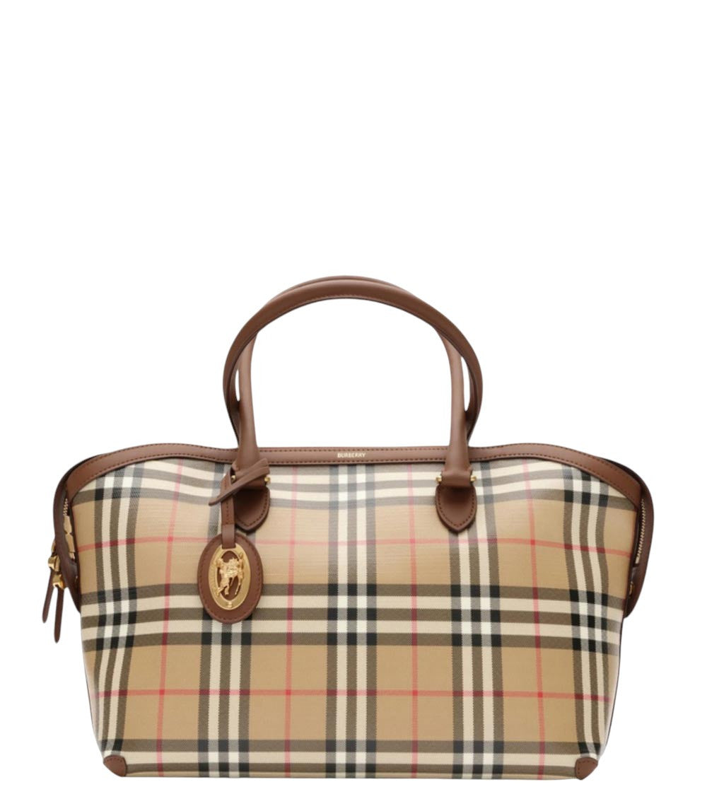Beige Check Small Tote 1
