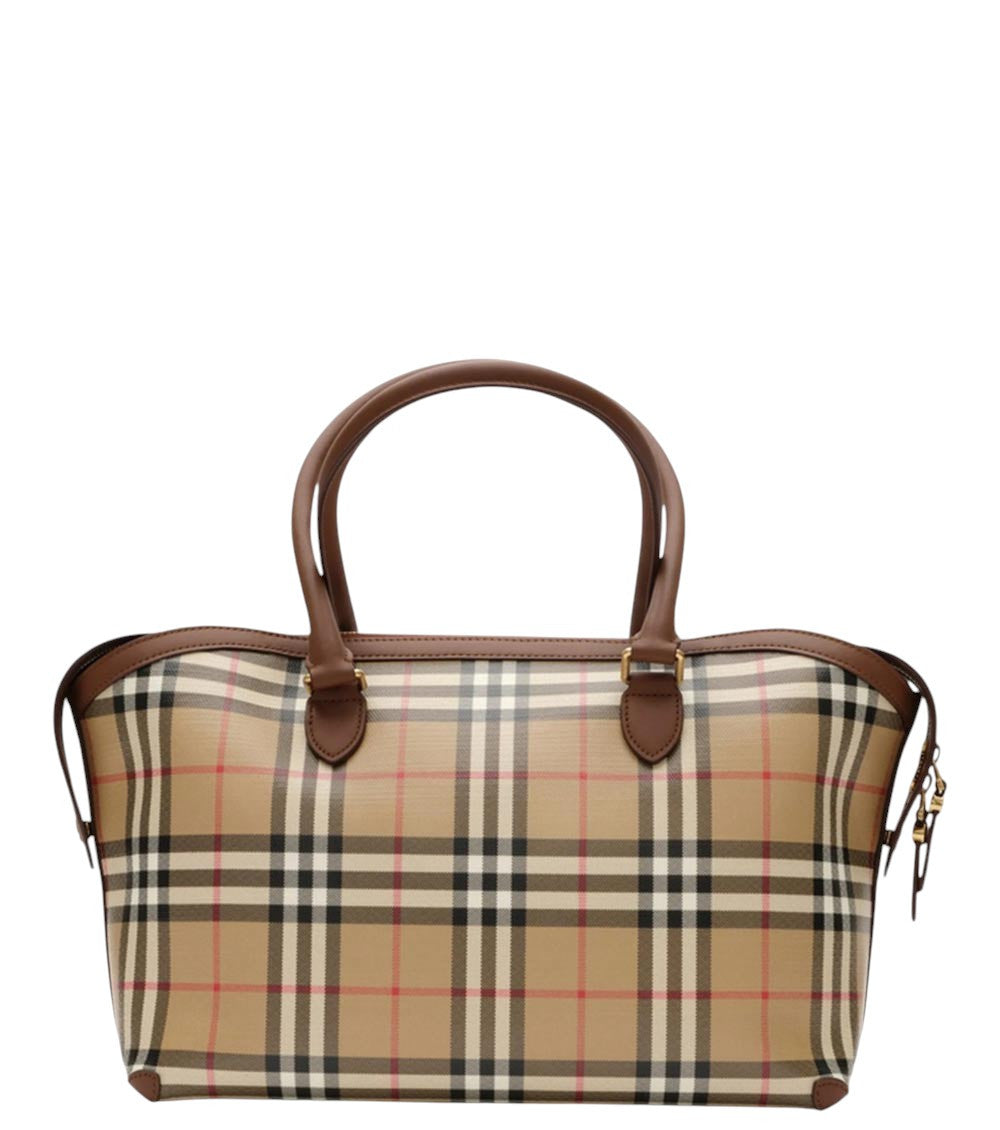 Beige Check Small Tote 2