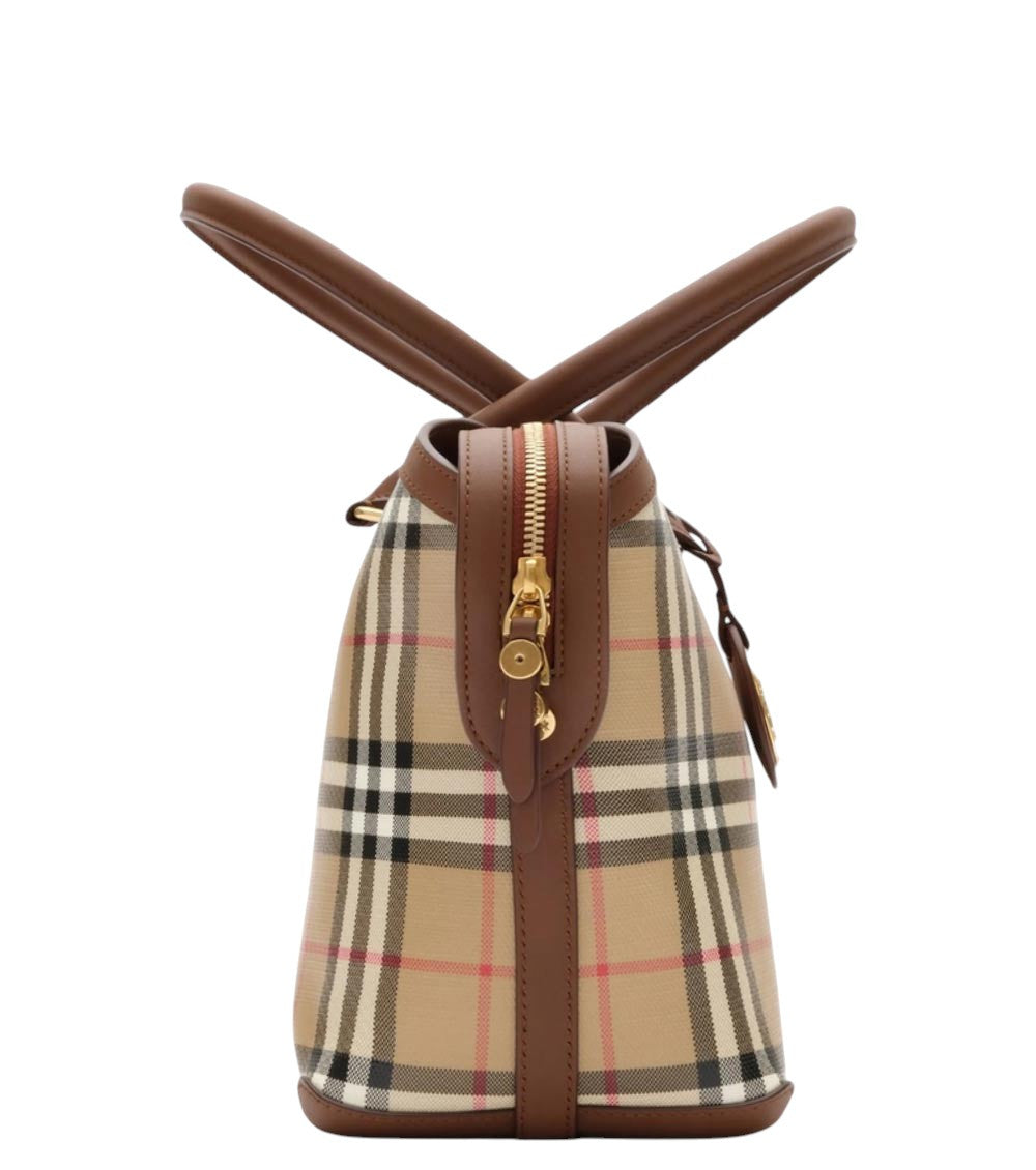 Beige Check Small Tote 3