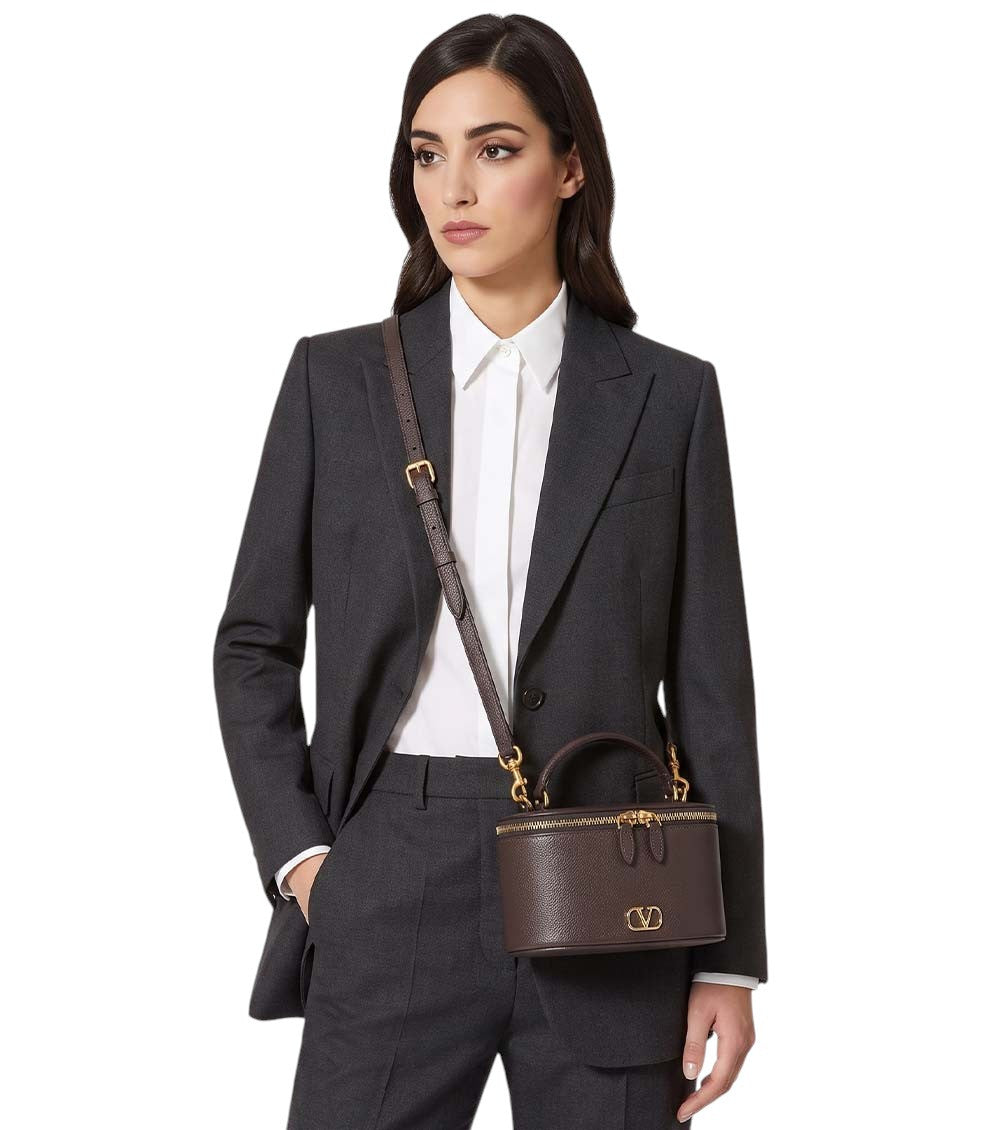 Dark Brown VLogo Mini Crossbody Bag 5
