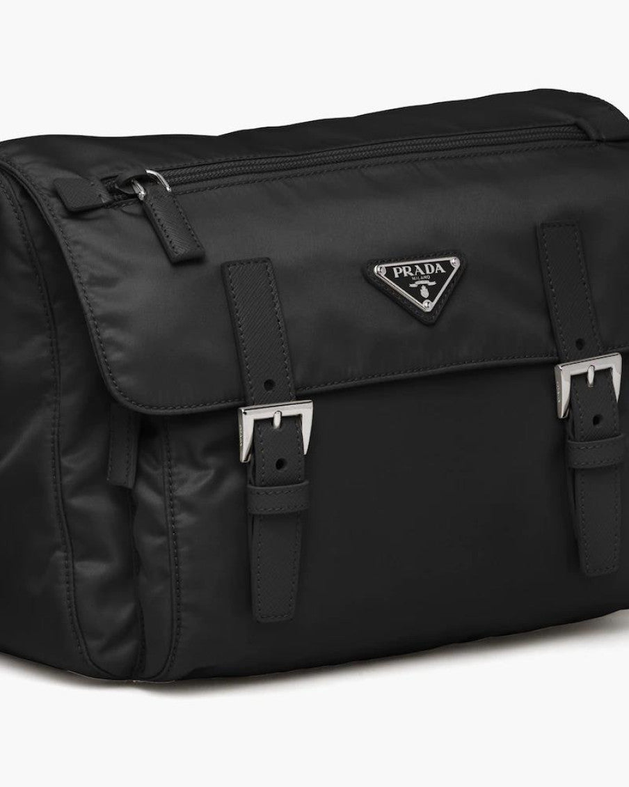 Black Re-Nylon Messenger Bag 7