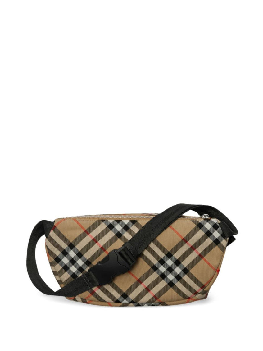 Beige plaid crossbody bag 2