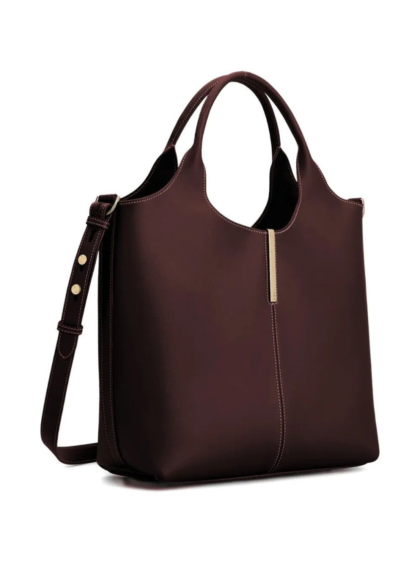 Maroon Leather Mini Tote 3