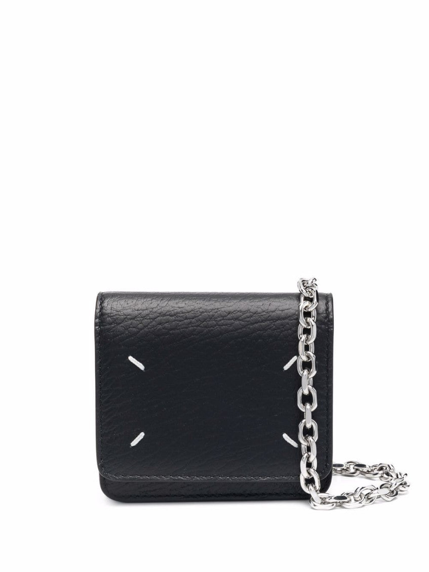 Black Leather wallet on chain 1