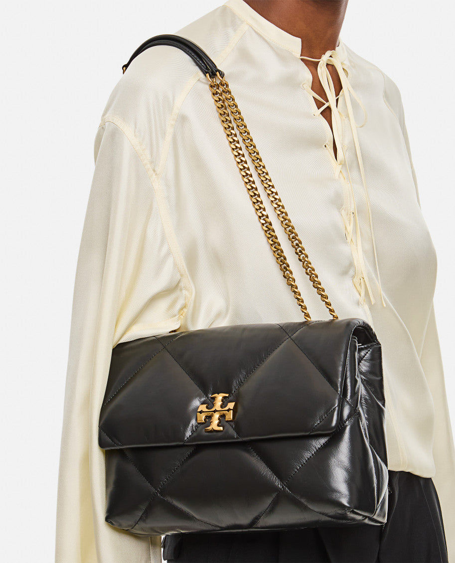 Black KIRA DIAMOND QUILT SHOULDER BAG 2