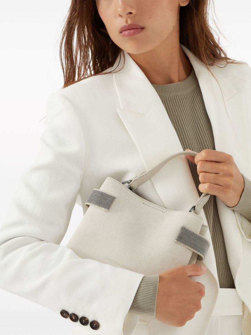 White Suede handbag 3