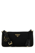 Black small leather-trim shoulder bag 1