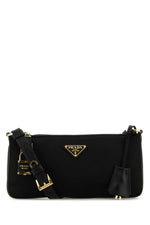 Black small leather-trim shoulder bag 1