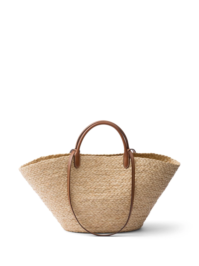 Natural logo-appliqué tote 2