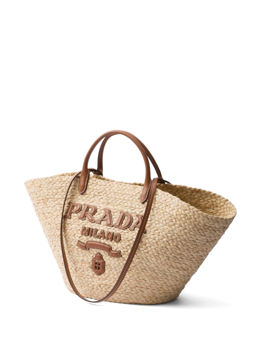 Natural logo-appliqué tote 3