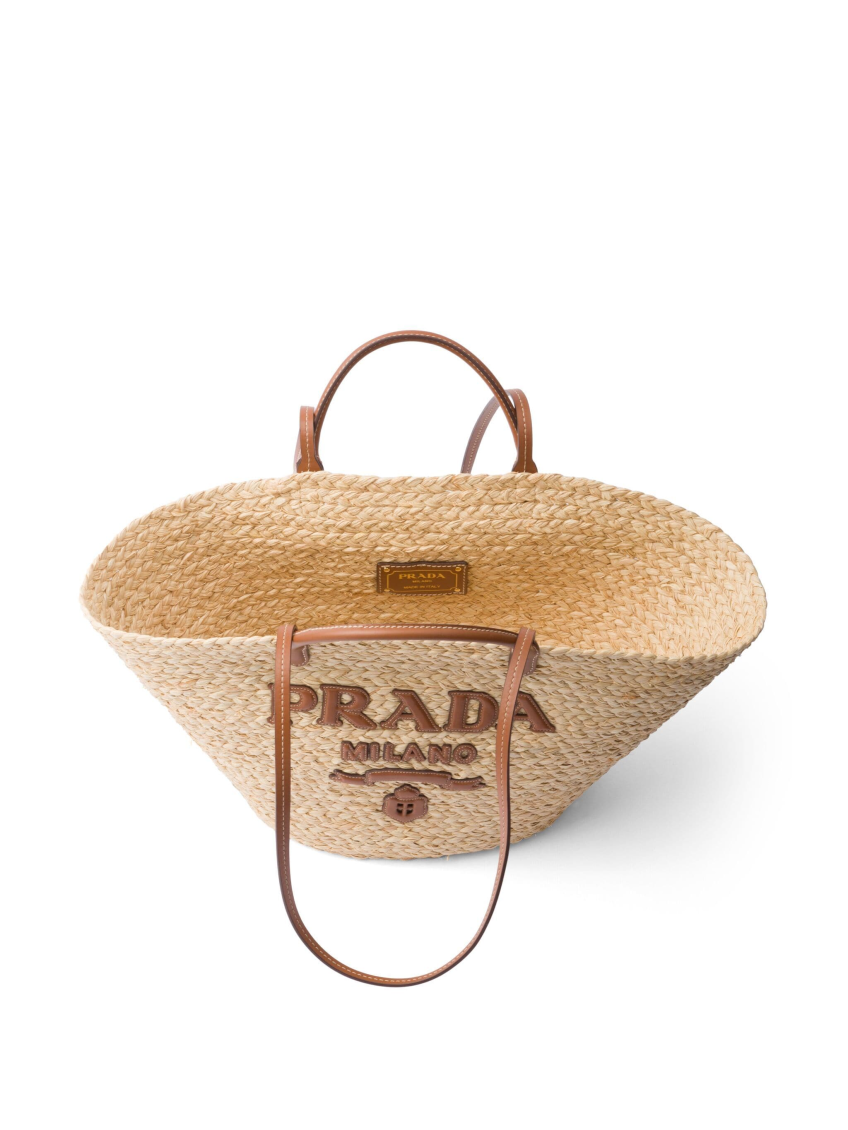 Natural logo-appliqué tote 4