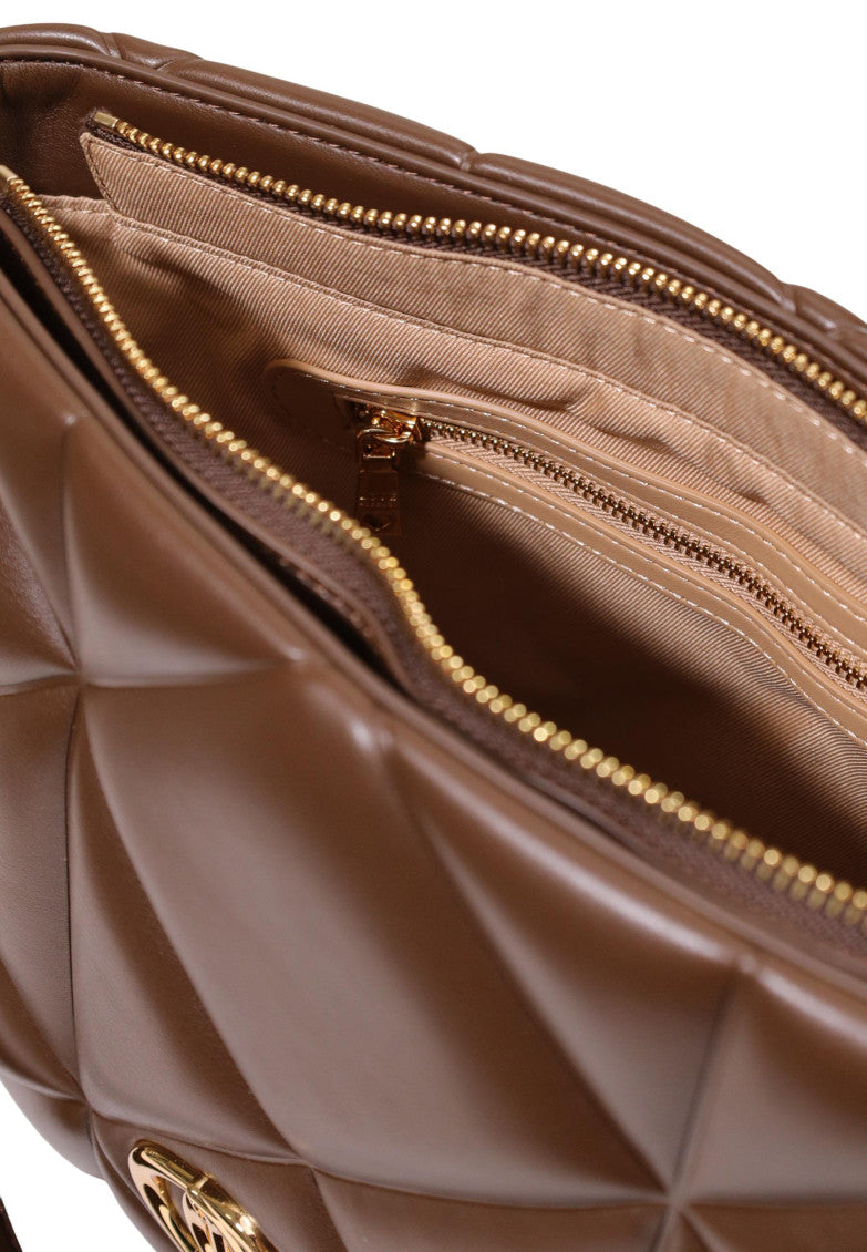 Brown Heart Logo Top Zip Tote 5