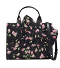 Black Floral Medium Tote 1