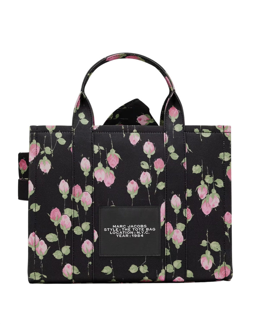 Black Floral Medium Tote 2