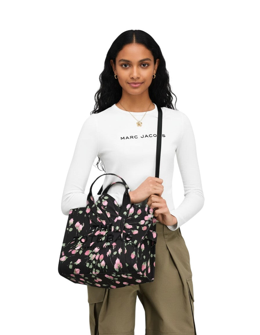 Black Floral Medium Tote 4