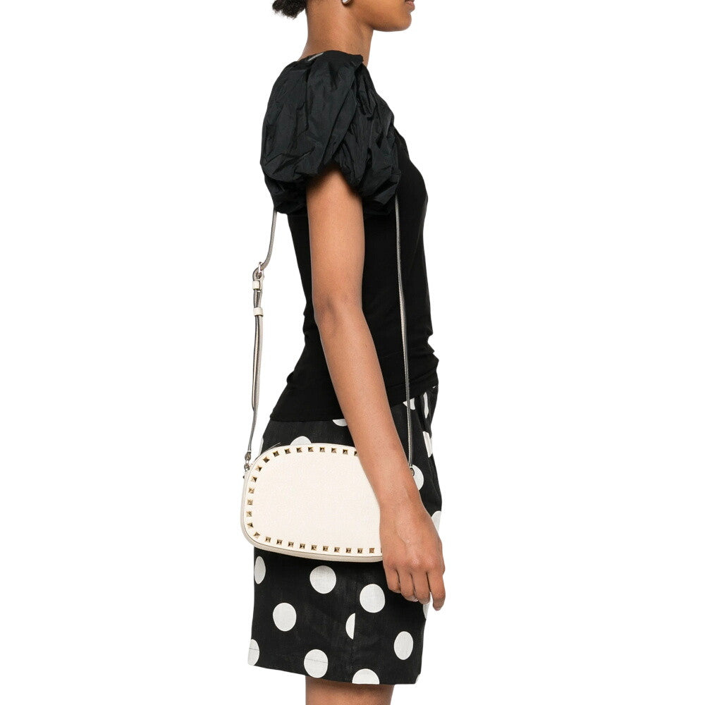 Beige Rockstud Small Crossbody Bag 5