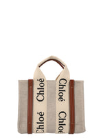 Beige Shopping Woody Small Tote Bag 1