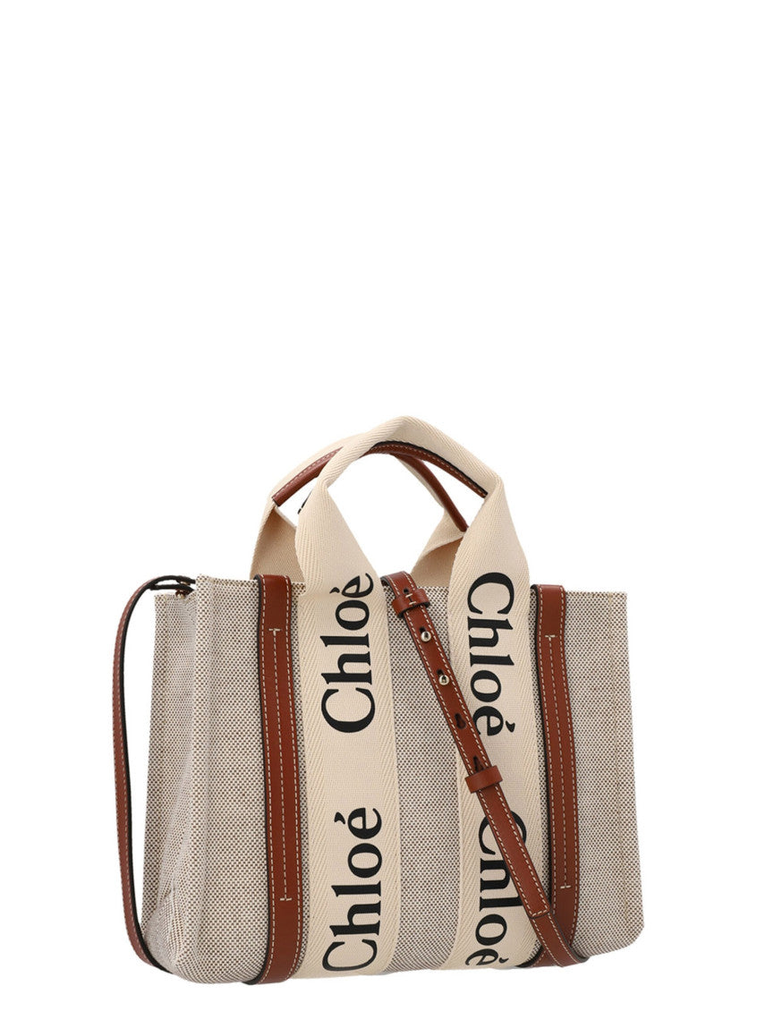 Beige Shopping Woody Small Tote Bag 2