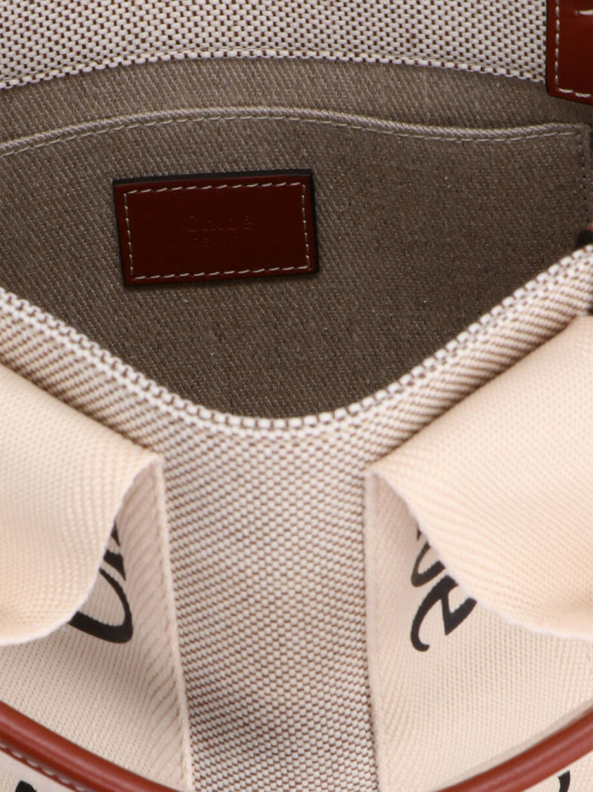 Beige Shopping Woody Small Tote Bag 4