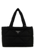 Black Triangle Logo Plaque Top Zip Tote 1