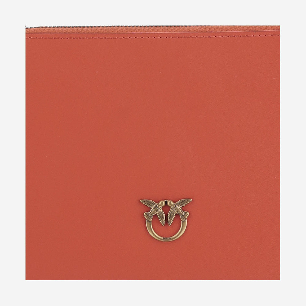 Orange Logo Leather Clutch 4