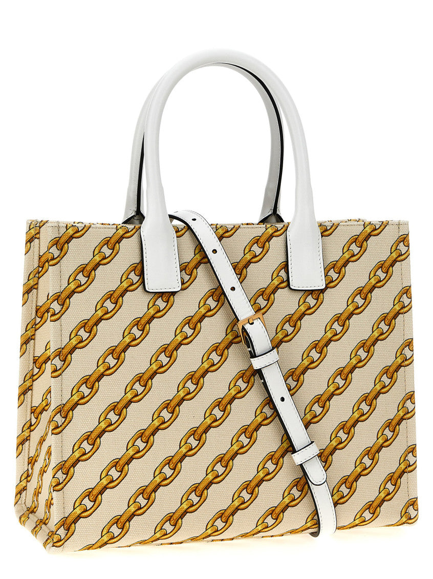 Beige Chain Stripes La Medusa small tote 2