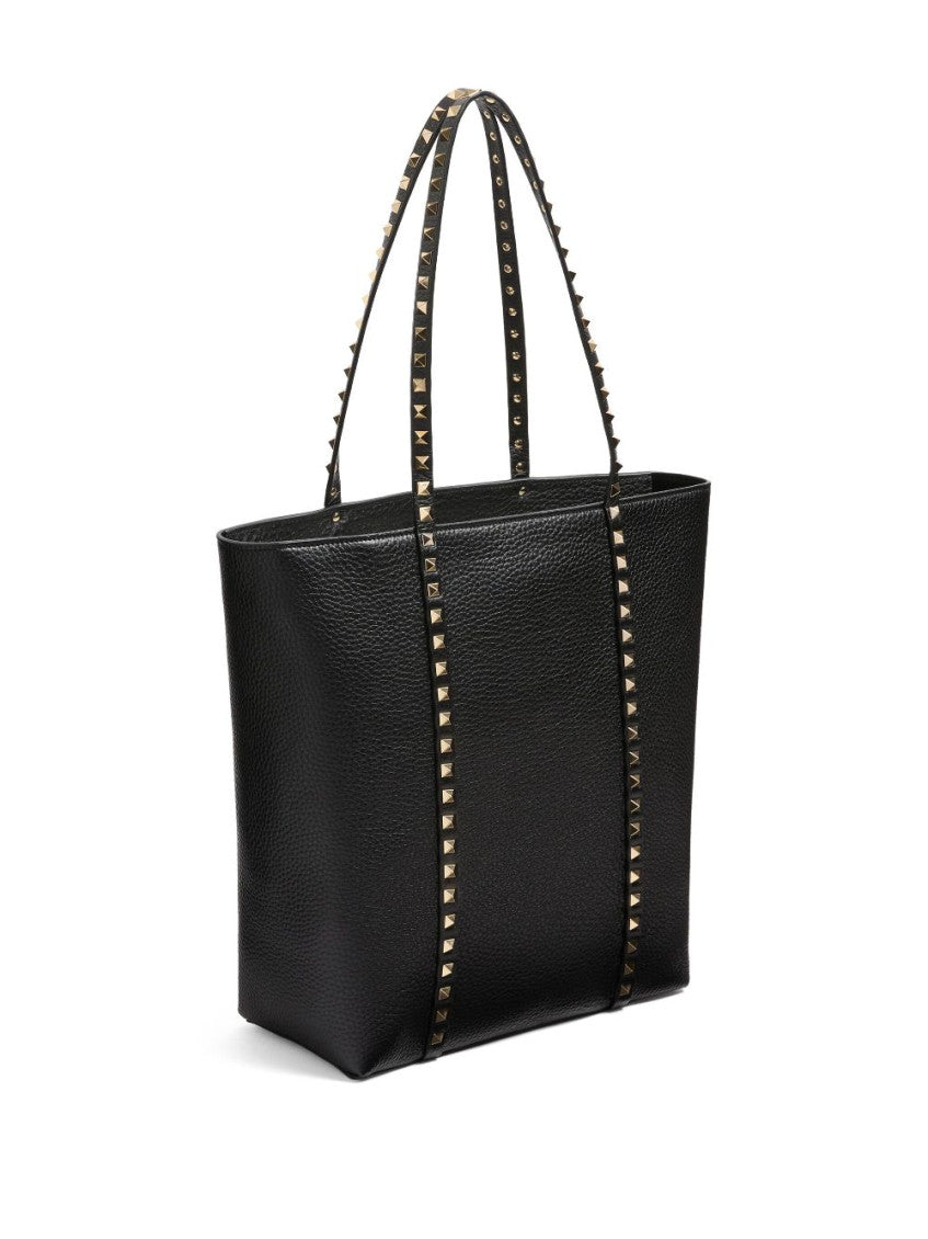 Black Rockstud Top Zip Tote 3