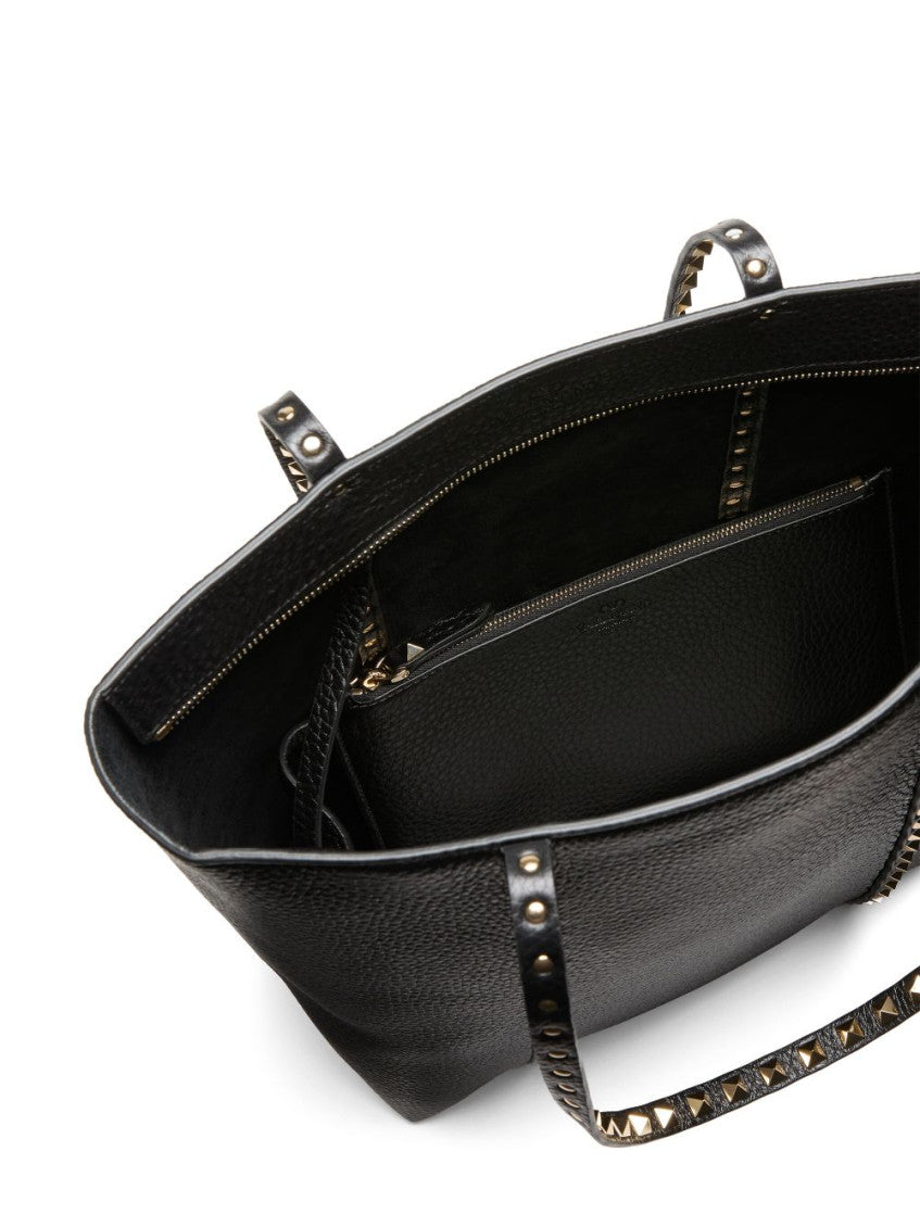Black Rockstud Top Zip Tote 4