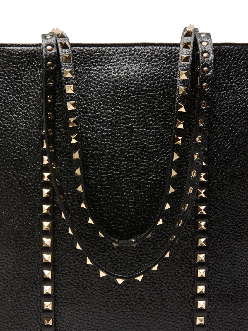 Black Rockstud Top Zip Tote 5