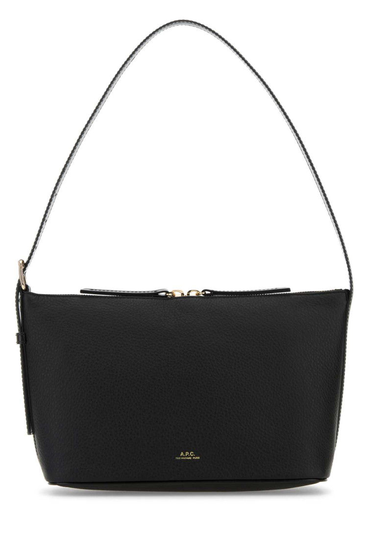 Black Leather Vera Shoulder Bag 1
