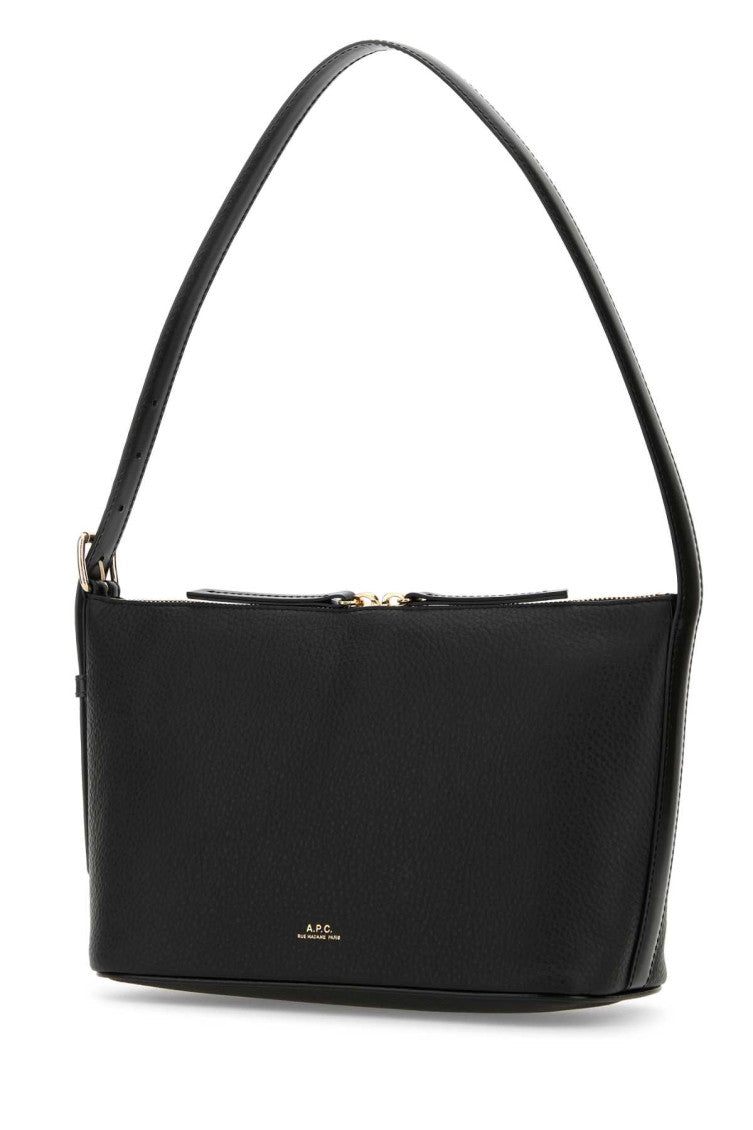 Black Leather Vera Shoulder Bag 2