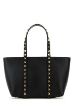 Black Rockstud Top Zip Small Tote 1