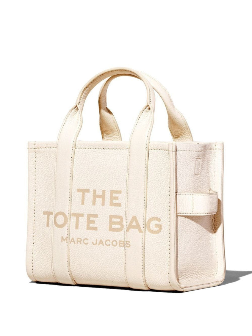 White The Leather Top Zip Small Tote 5