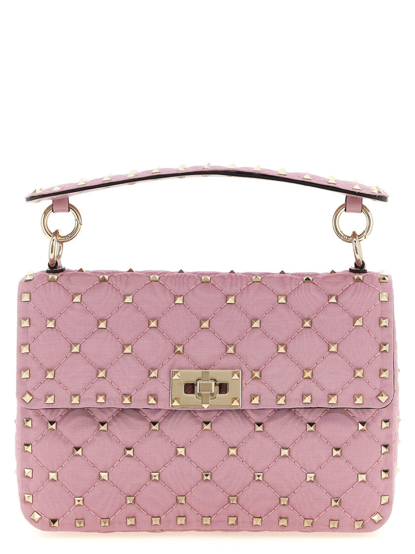 Pink Rockstud Spike Shoulder Bag 1