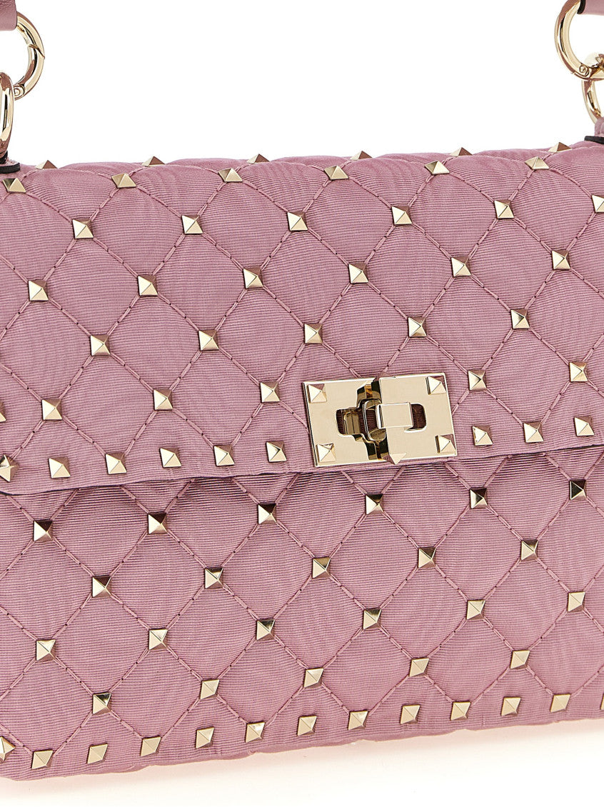 Pink Rockstud Spike Shoulder Bag 3