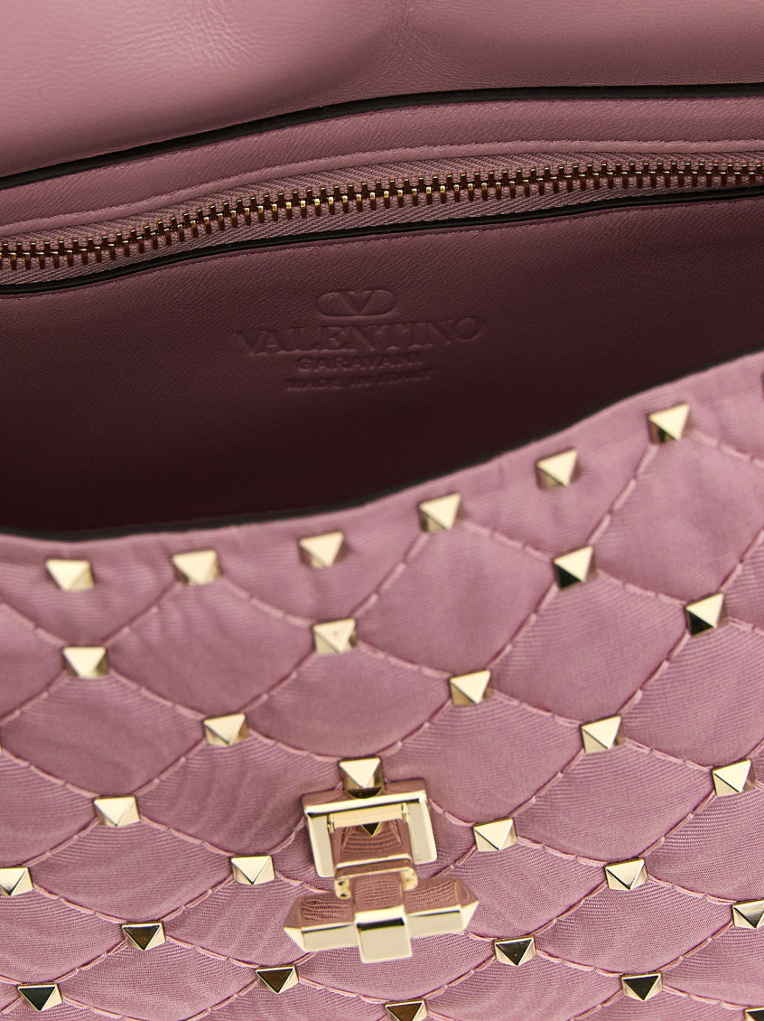 Pink Rockstud Spike Shoulder Bag 4