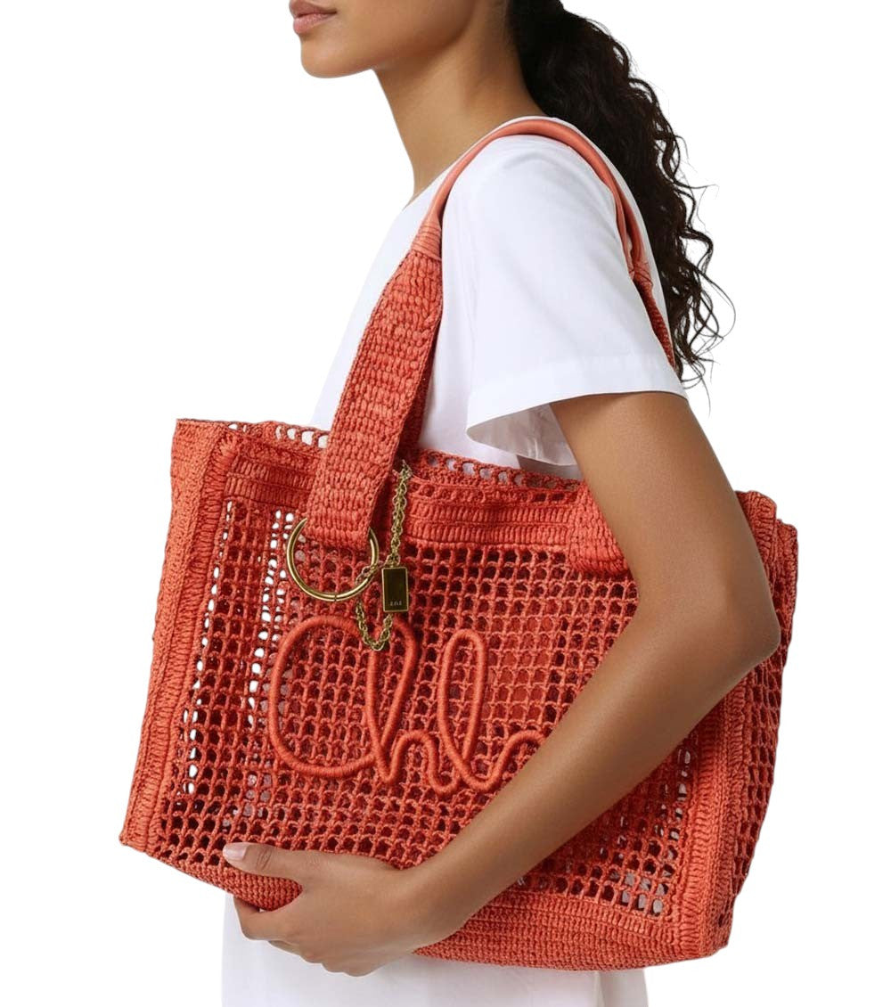 Orange Summer Banana Large Tote 5