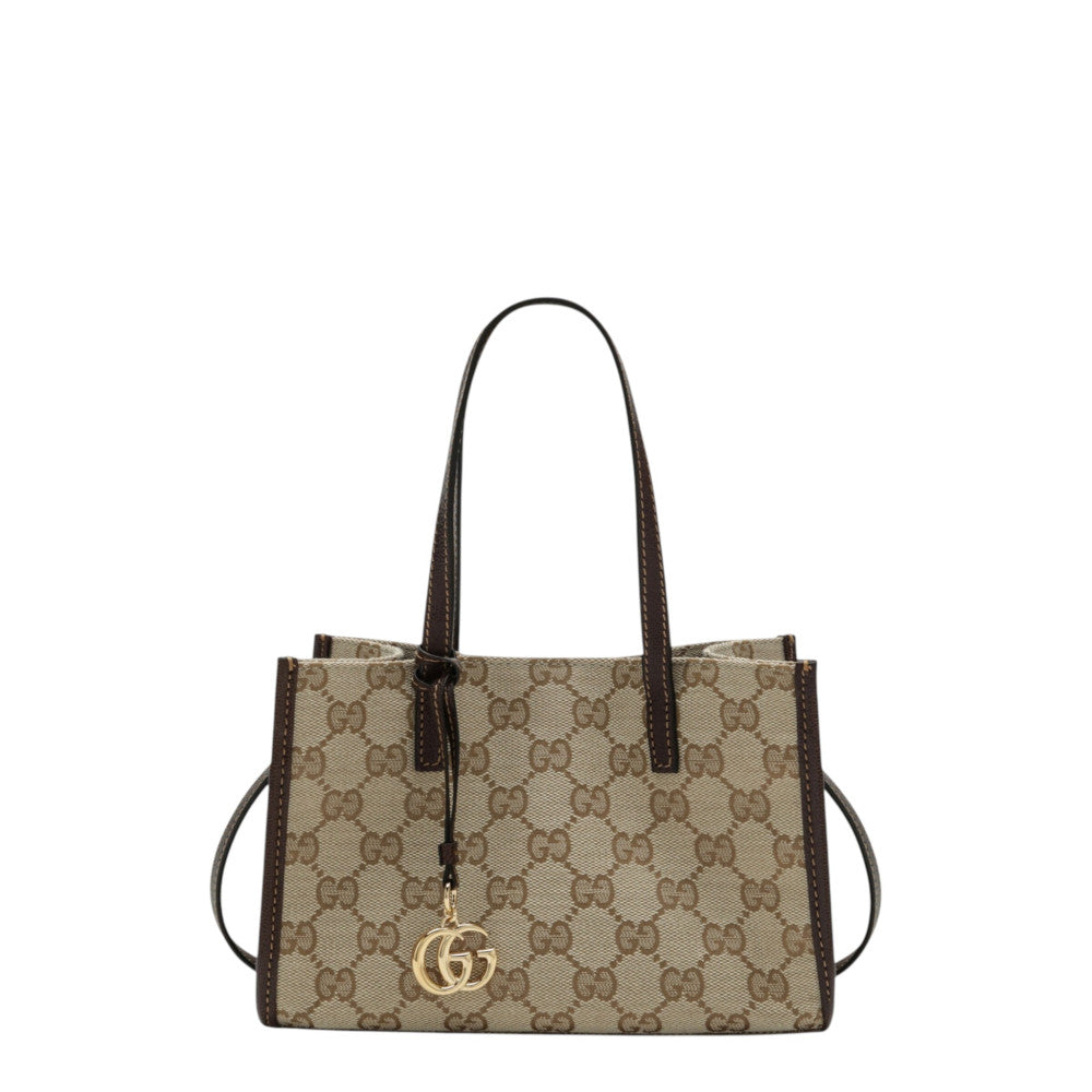 Brown Double G Charm Small Tote 1